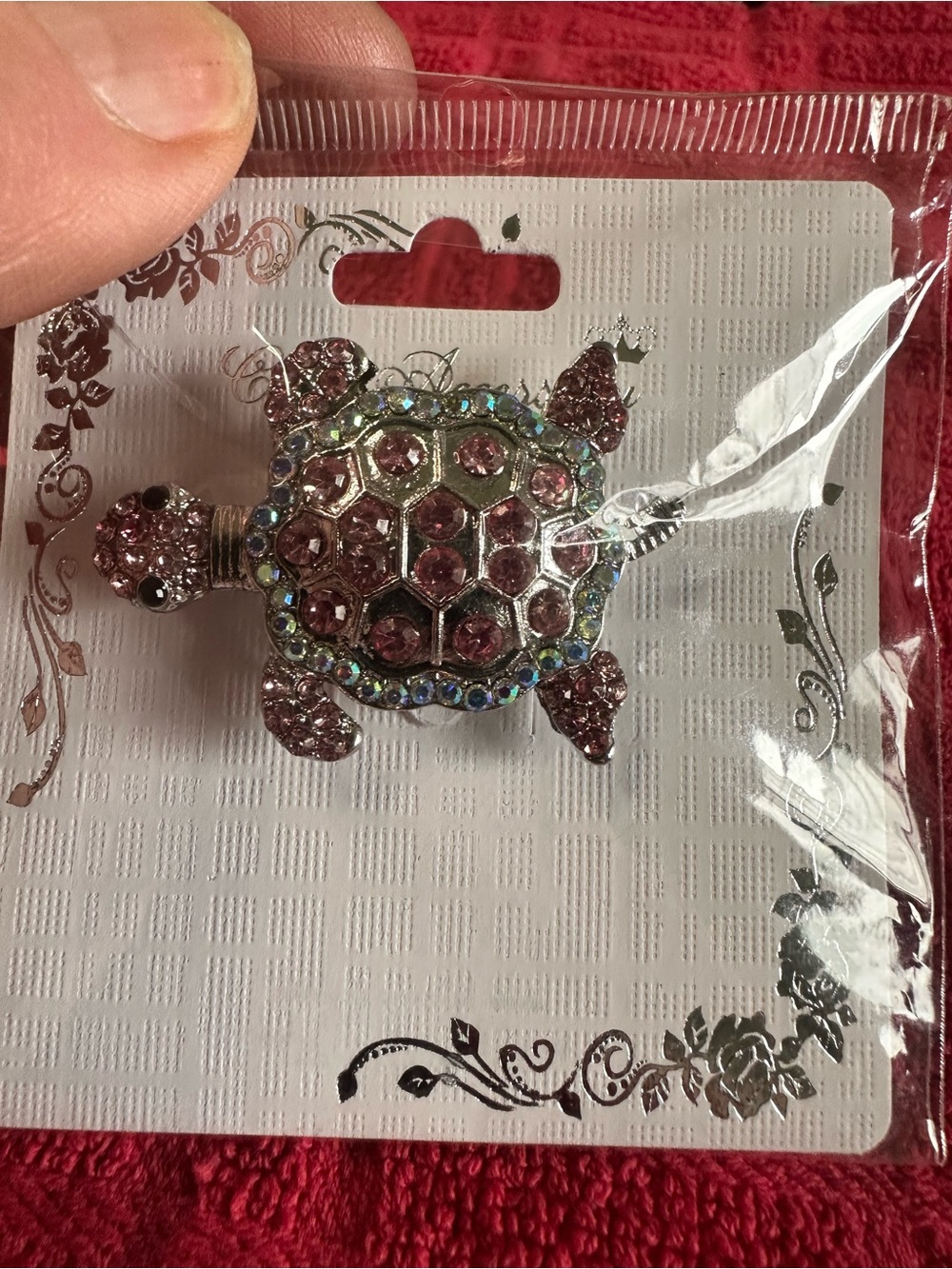 Pink Crystal Turtle Brooch – Sparkling Women’s Jewelry